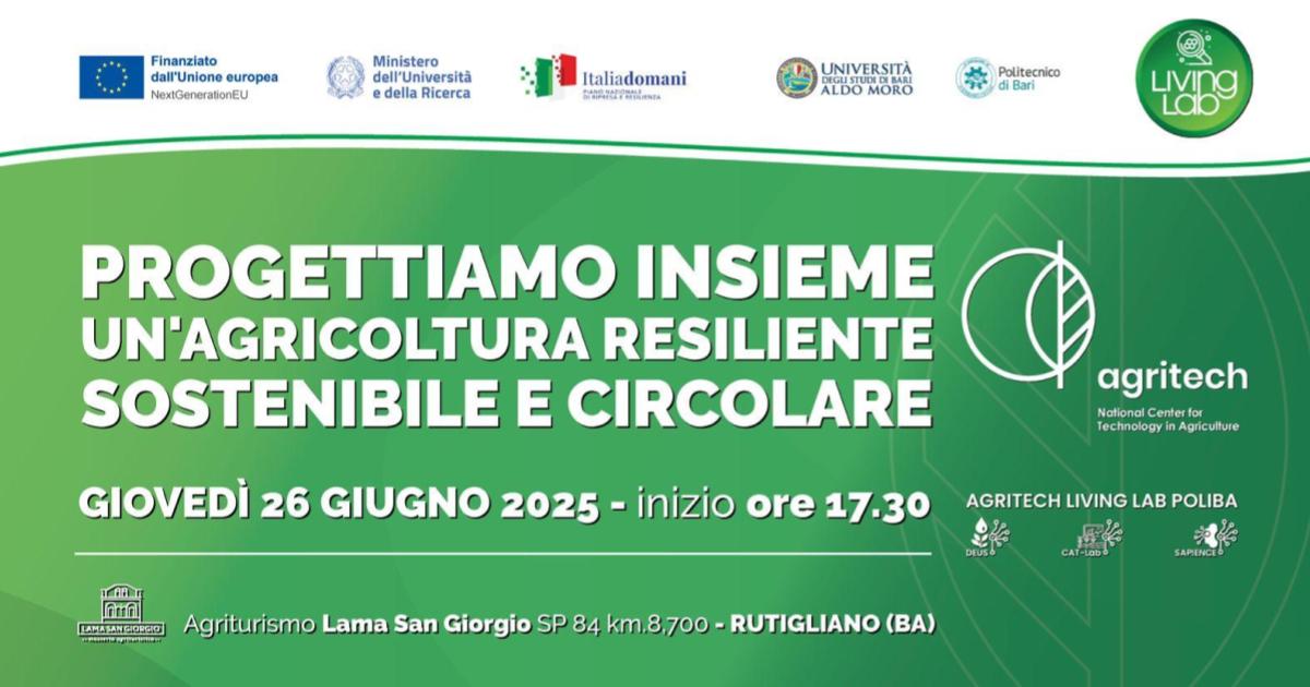 PROGETTO AGRITECH:  PER UN'AGRICOLTURA RESILIENTE, SOSTENIBILE E CIRCOLARE